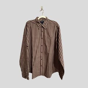 GAP Men's Brown Plaid Casual Shirt
